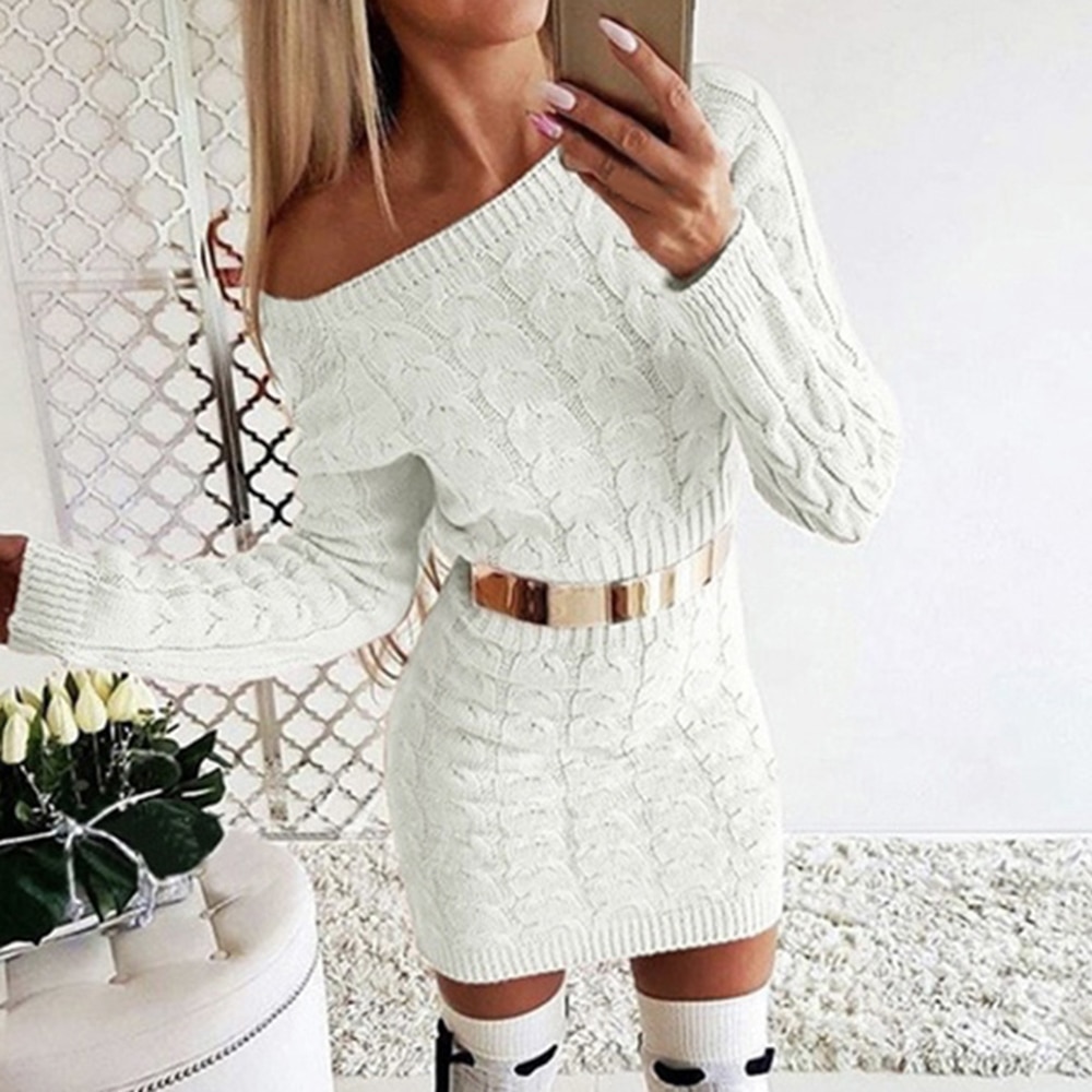 Mini Bodycon Women's Sweater Dress