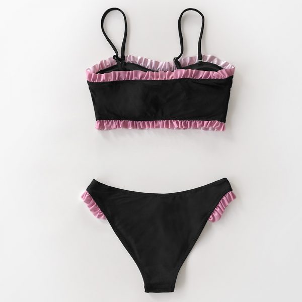 Black and Red Women's Bikini wiith Ruffles - Image 8