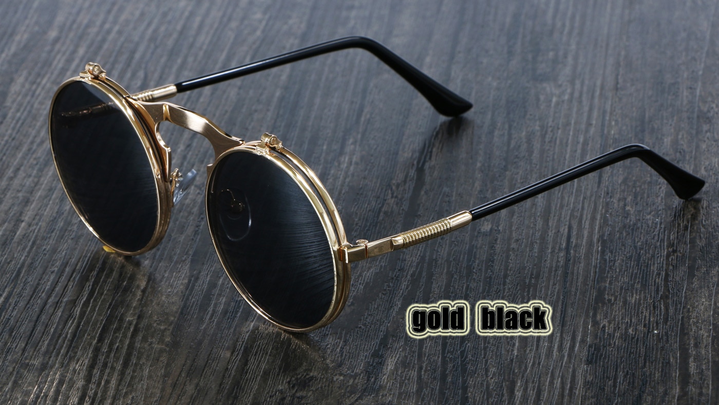 Steampunk Style Round Sunglasses