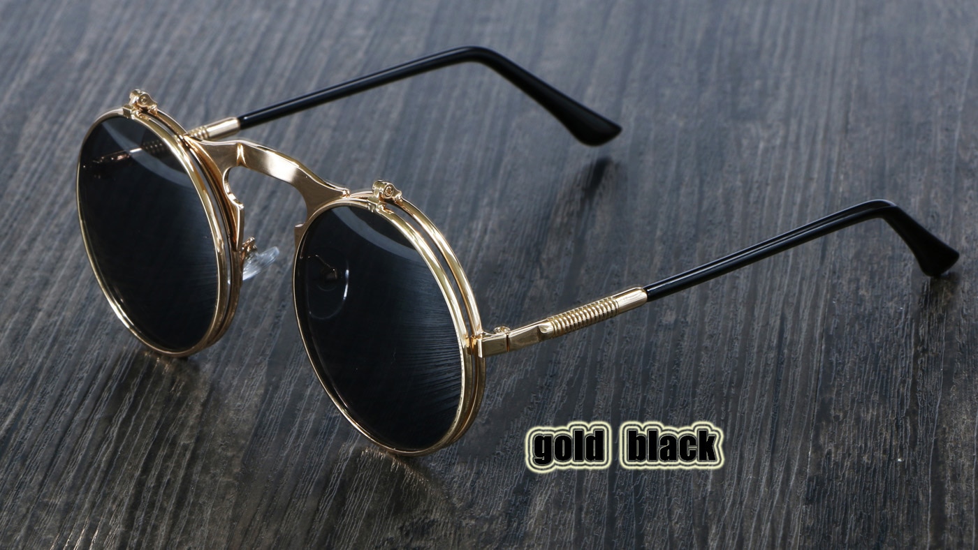 Steampunk Style Round Sunglasses