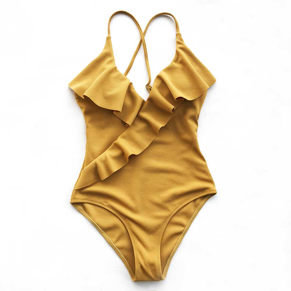 Women's One-Piece Swimsuit with Ruffles
