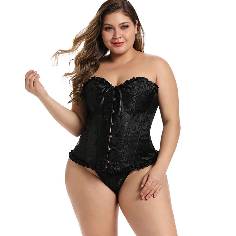 Floral Embroidery Women's Corset in Plus Size