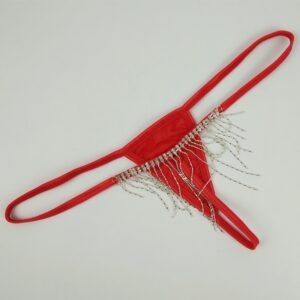 Women's Elastic Micro Thongs with Rhinestone