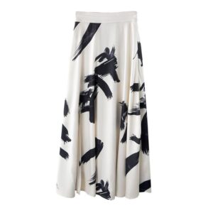 Long Women's Skirt in White and Black